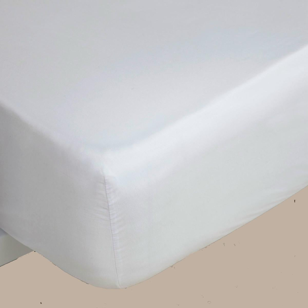 hoeslaken perkaal wit, Lysdrap - drap-housse percale de coton blanc, Lysdrap - fitted sheet cotton percale white, Lysdrap