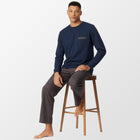 Pyjama donkerblauw van Schiesser met borstzak
