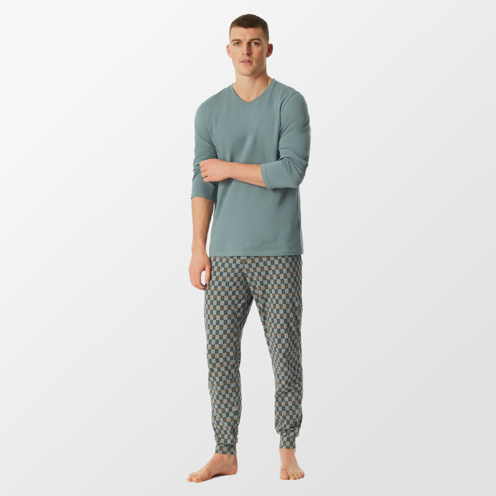 Pyjama mineraalgroen van Schiesser