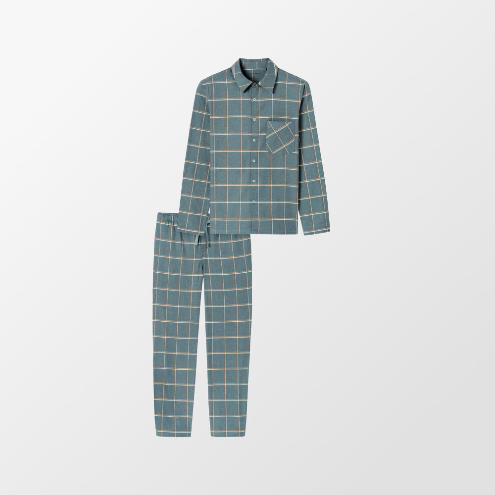 Pyjama in mineral groen van Schiesser