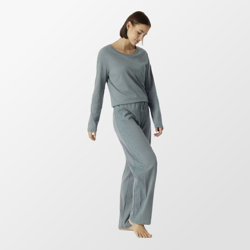 Moderne groene pyjama van Schiesser