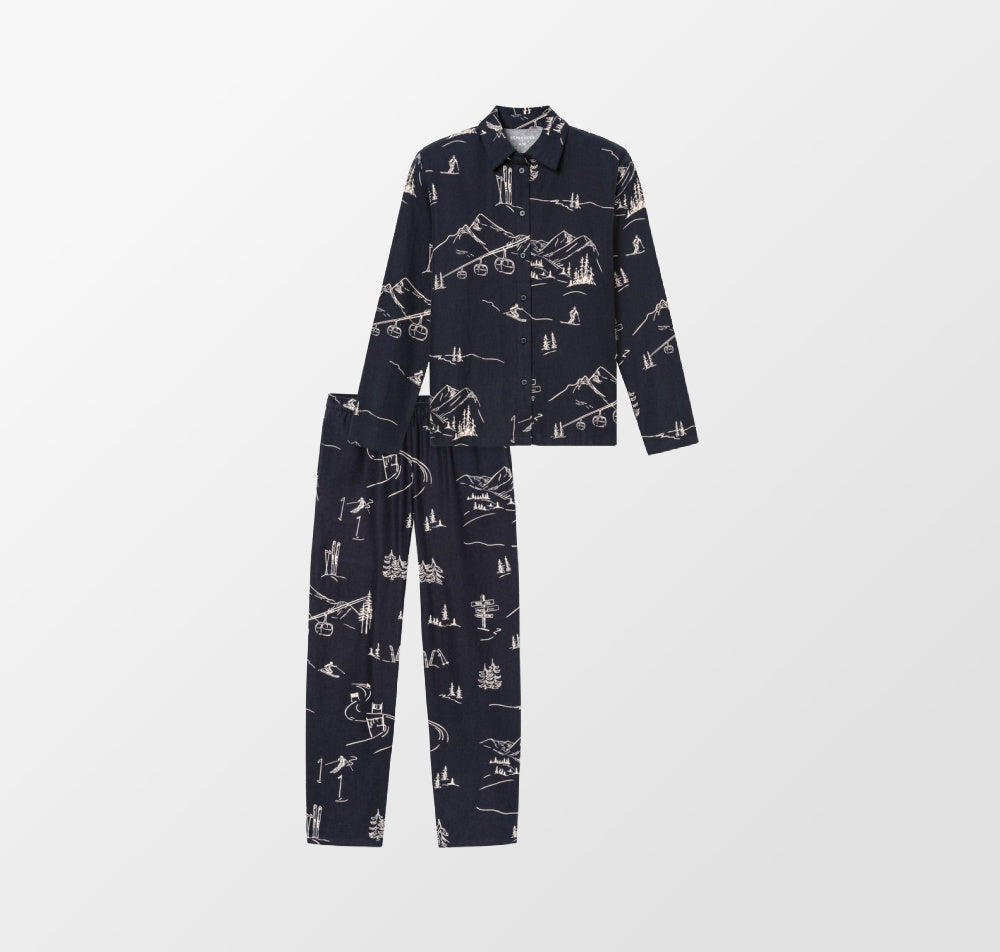 Donkerblauwe pyjama van Schiesser