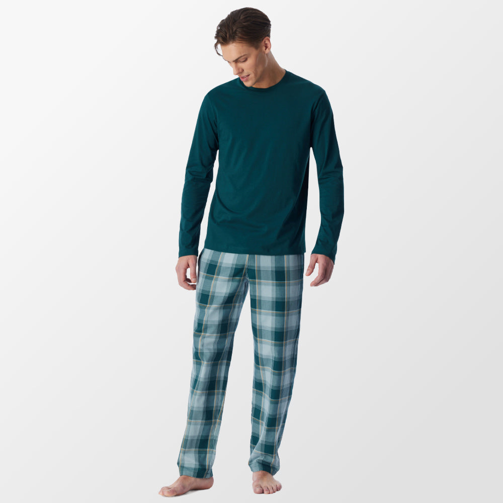 Pyjama in diepzeegroen van Schiesser