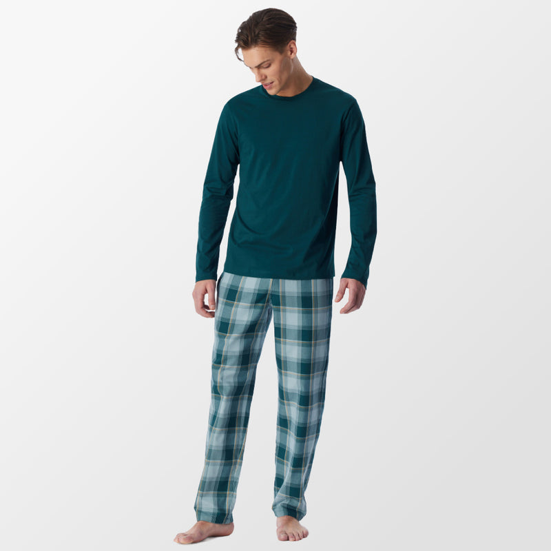 Pyjama in diepzeegroen van Schiesser