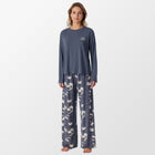 Pyjama blauwgrijs met koffiekopjes van Schiesser