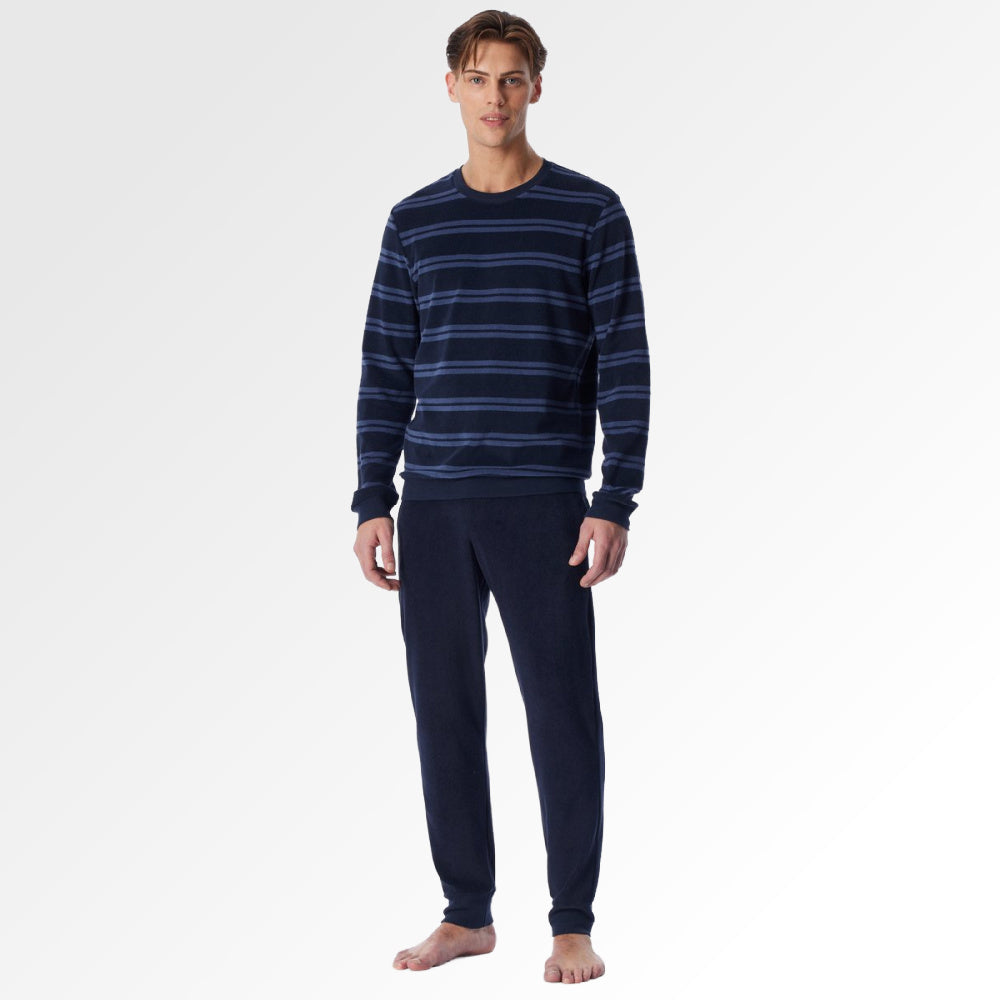 Blauwe pyjama van Schiesser in badstof