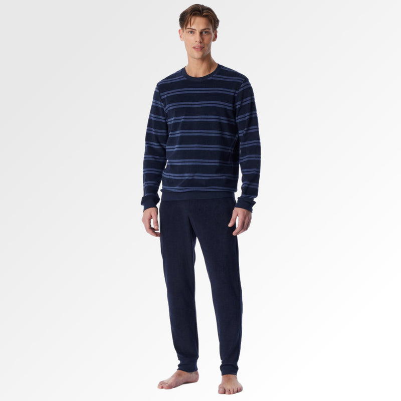 Blauwe pyjama van Schiesser in badstof