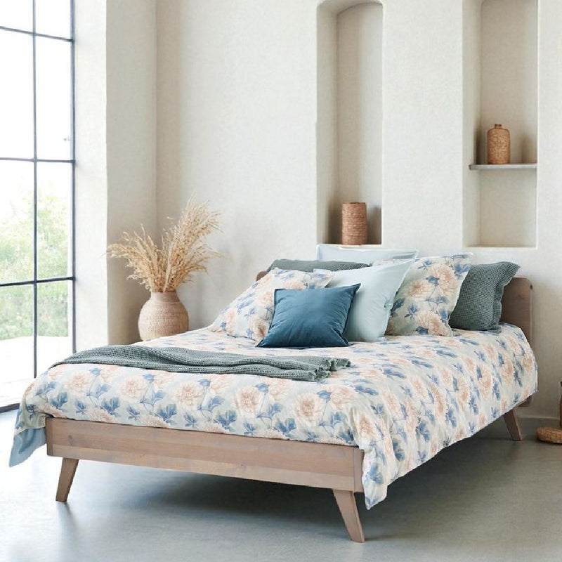 Housse de couette Aveline Teal de Nomo, avec un motif à fleurs raffiné