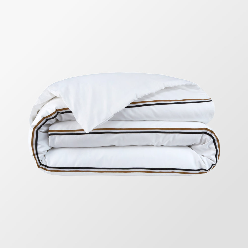 Wit dekbedovertrek B Linea van Hugo Boss in katoensatijn