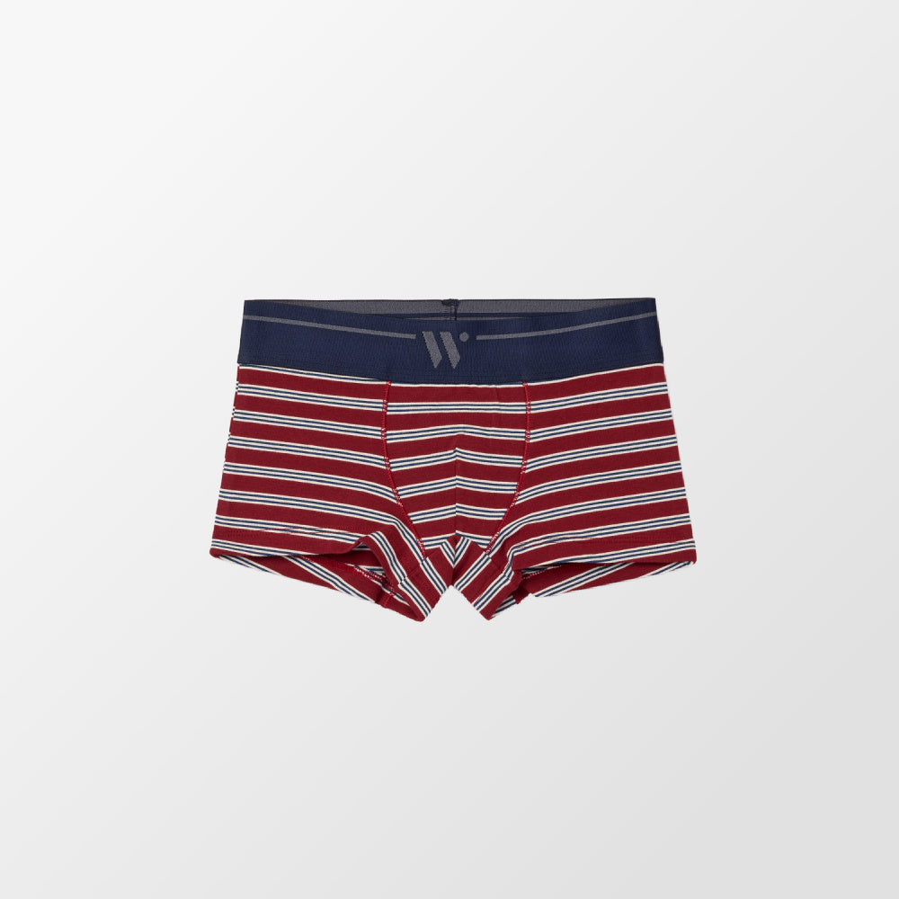 Burgundy boxer shorts with stripes by Woody