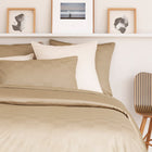 Dekbedovertrek Damier Biscuit met jacquard ruitpatroon 