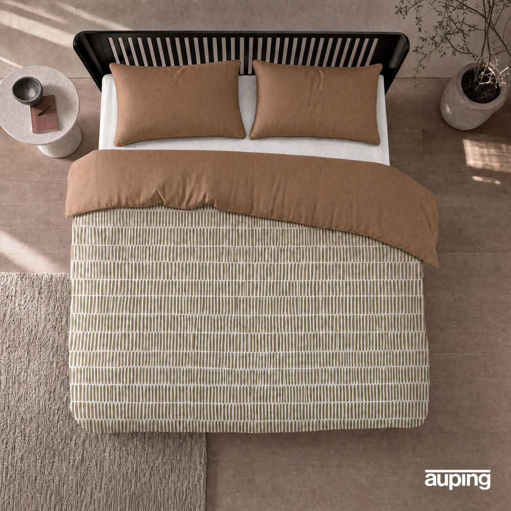 Dekbedovertrek Brush Brown van Auping in warme bruine kleur