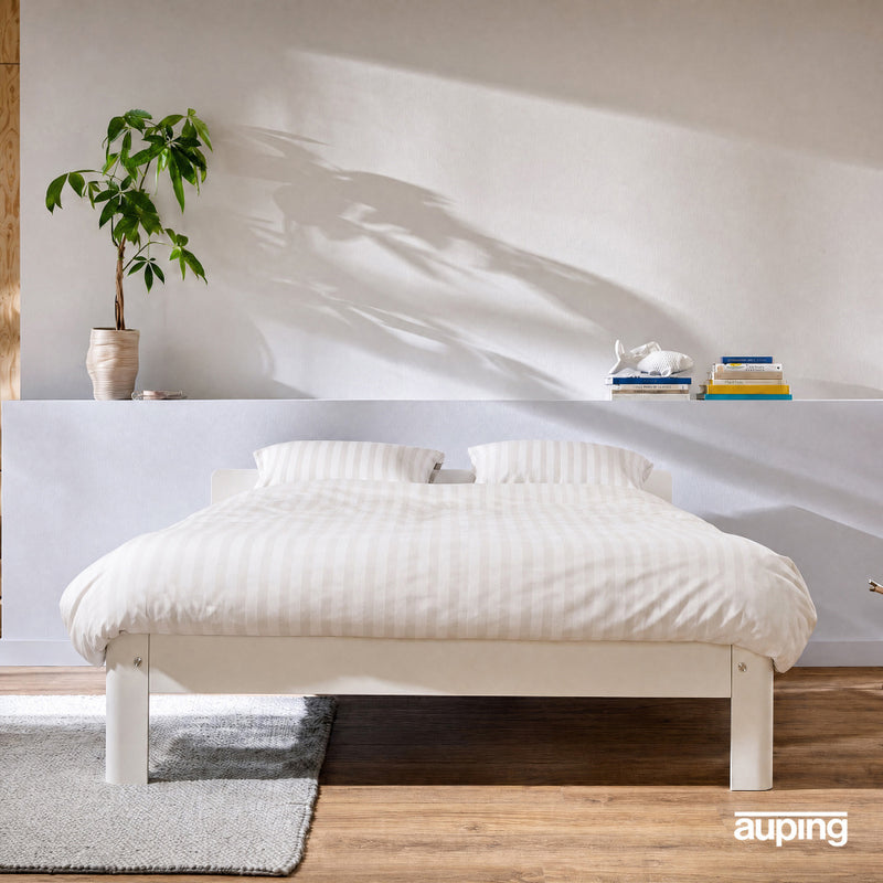 Auping dekbedovertrek Cotton Stripe White met subtiele satijnstreep