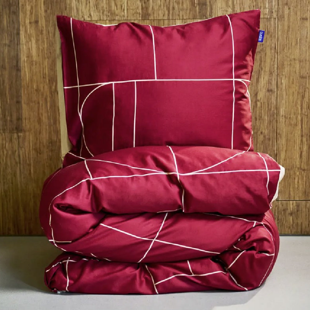Dekbedovertrek Graphic Bordeaux met moderne uitstraling