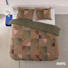 Auping dekbedovertrek Tessera Green met speels dessin
