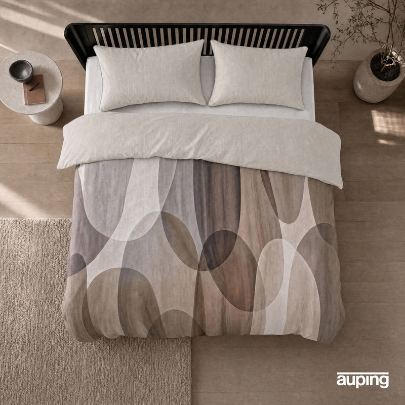 Auping dekbedovertrek Yama Beige met organische bogen