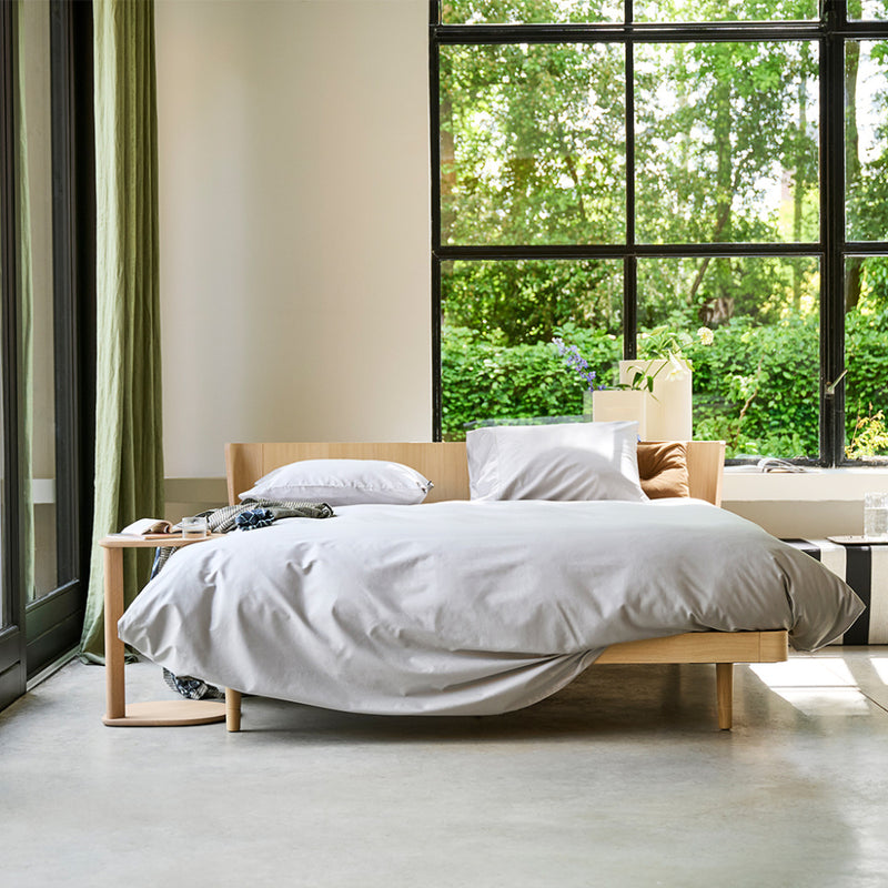 Grijs dekbedovertrek Pearl Grey Satin van Auping