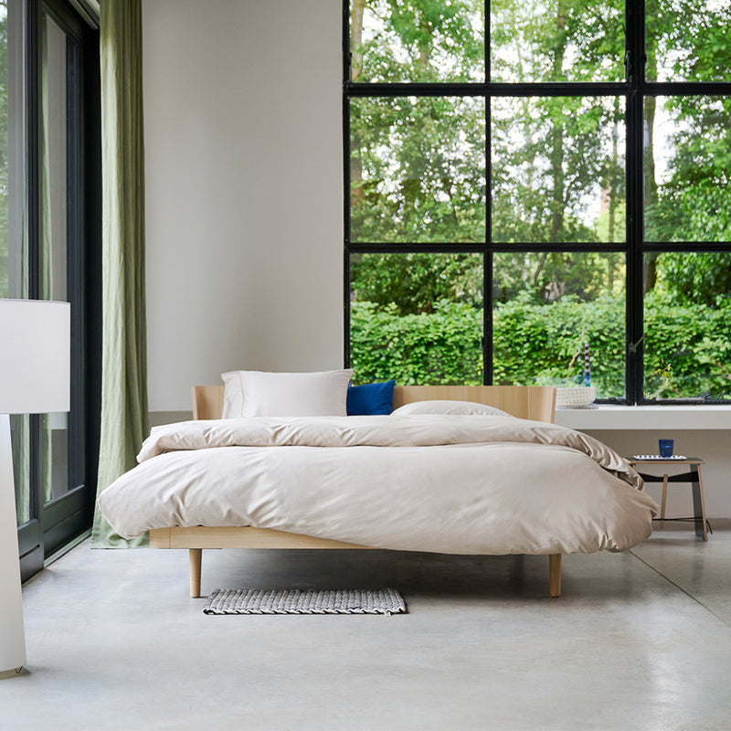 Beige dekbedovertrek Sand Beige Satin van Auping