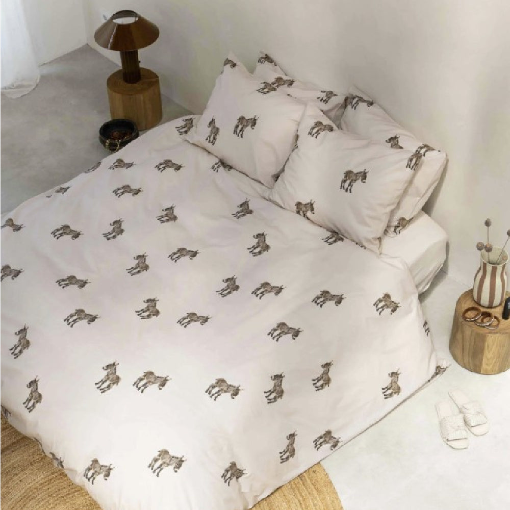 Dekbedovertrek van Snurk met wollige baby-ezels