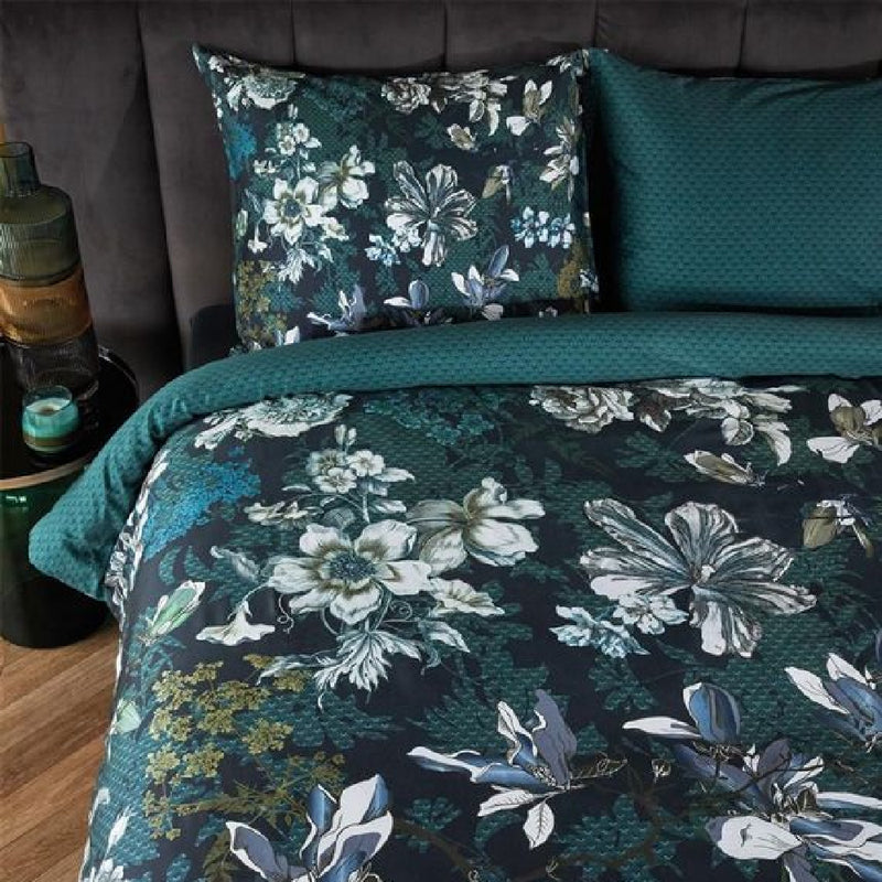 Gebloemd dekbedovertrek Furore Blue van Kardol