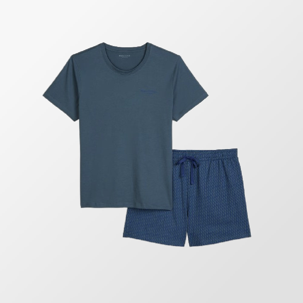 Blue lounge set by Marc O'Polo with patterned shorts