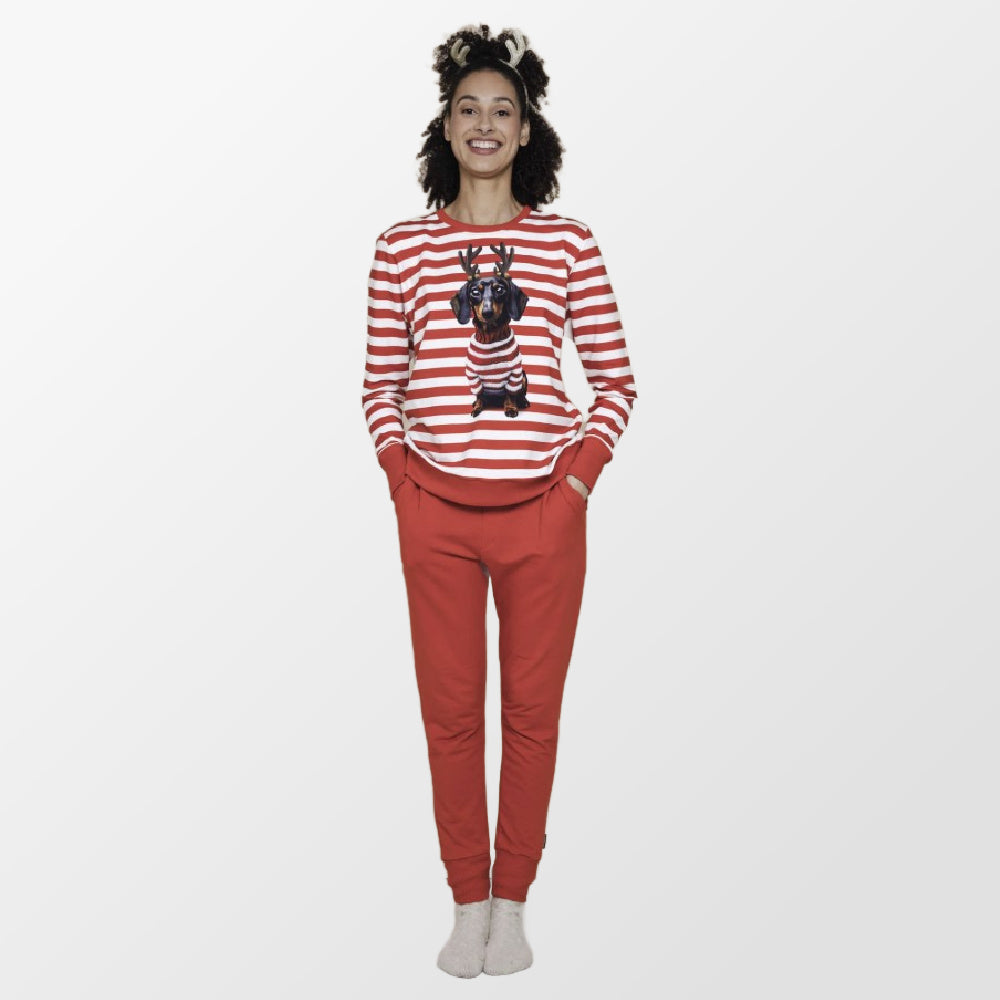 Pyjama Pierre Xmas van Snurk met feestelijke teckel