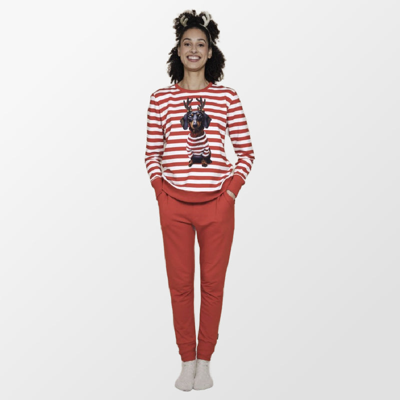 Pyjama Pierre Xmas van Snurk met feestelijke teckel