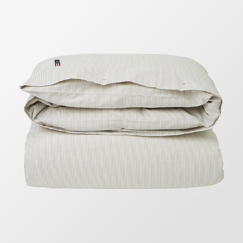 Gestreept dekbedovertrek Pin Point Gray/White van Lexington