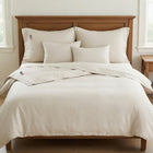 Effen dekbedovertrek Pin Point Beige