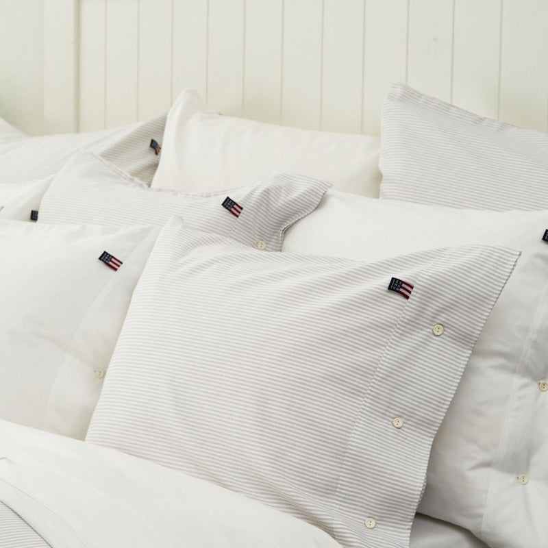 Dekbedovertrek Pin Point Gray/White met strepen