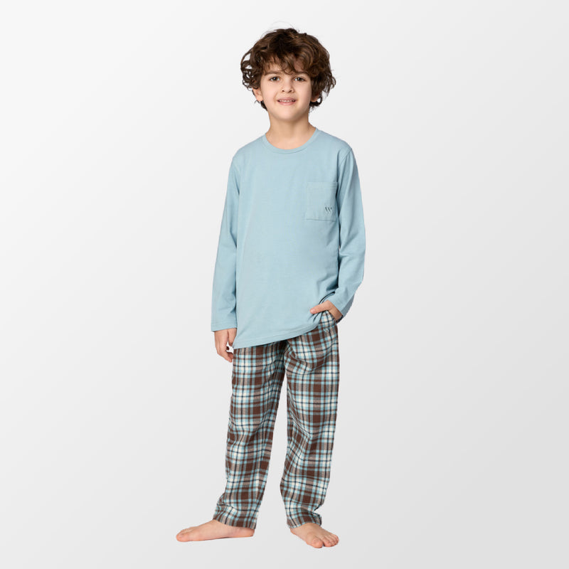 Pyjama blauw grijs voor jongens van Woody