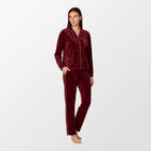 Bordeaux pyjama met knoopsluiting van Woody