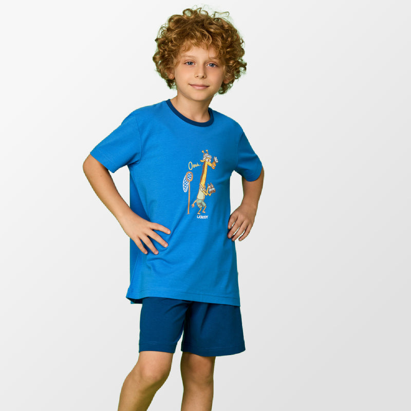 Pyjama met avontuurlijke girafprint van Woody