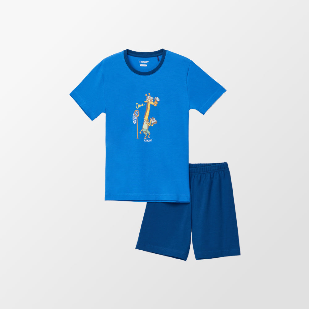 Hoogblauwe pyjama van Woody