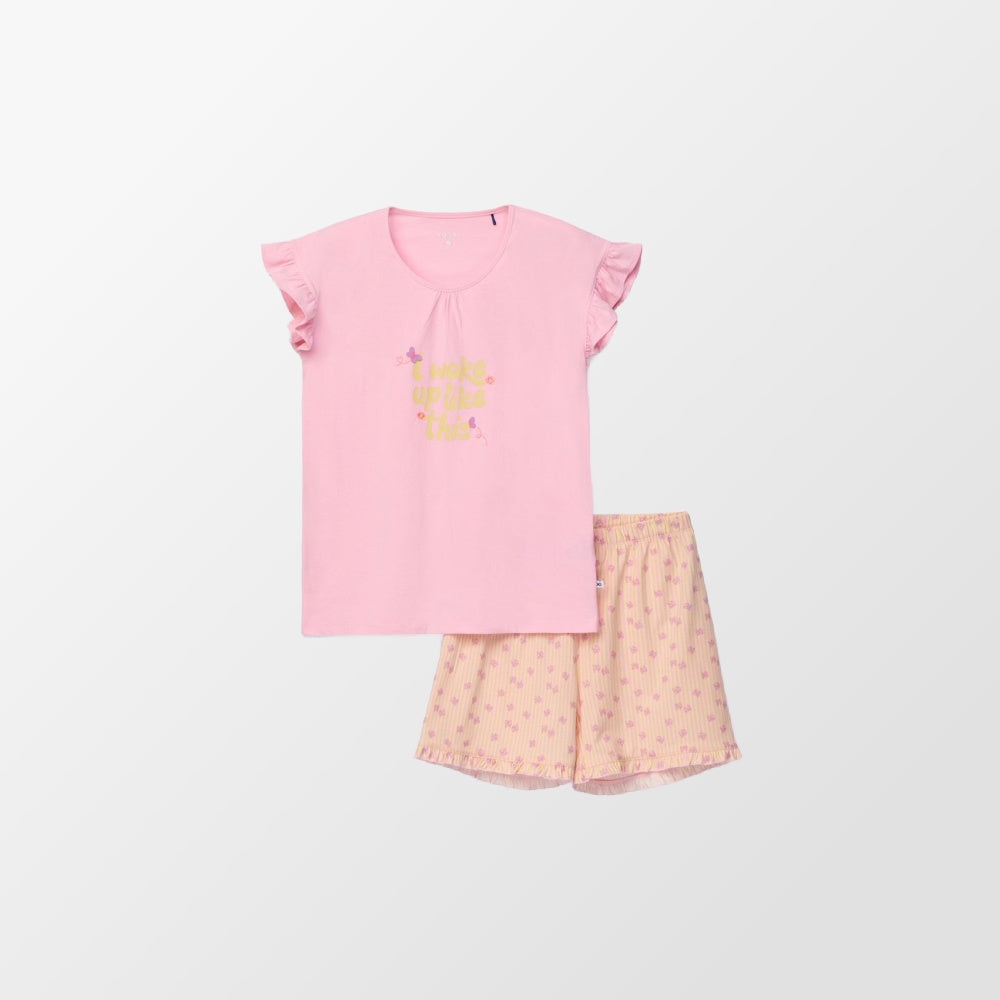 Woody pajamas with lace trim