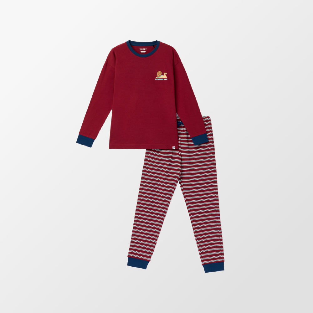 Pyjama Woody met gestreepte broek