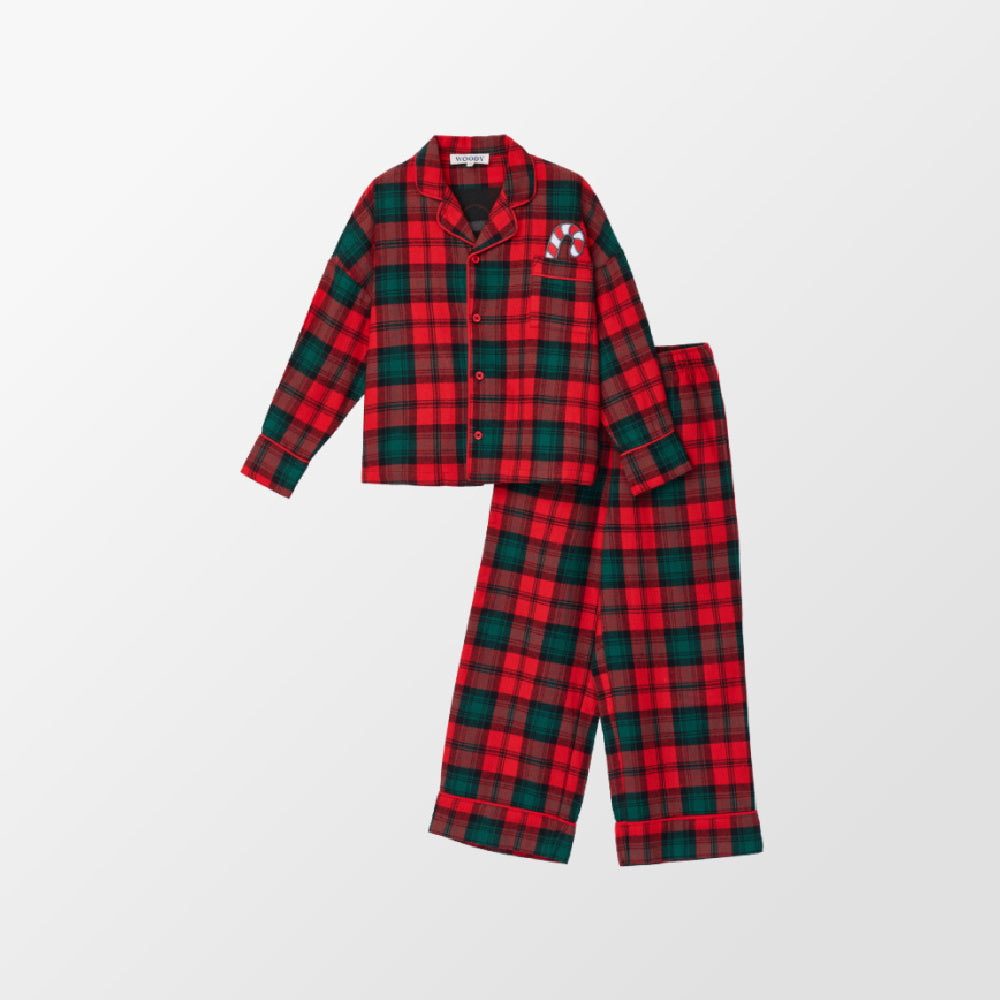 Flanellen pyjama kerst van Woody