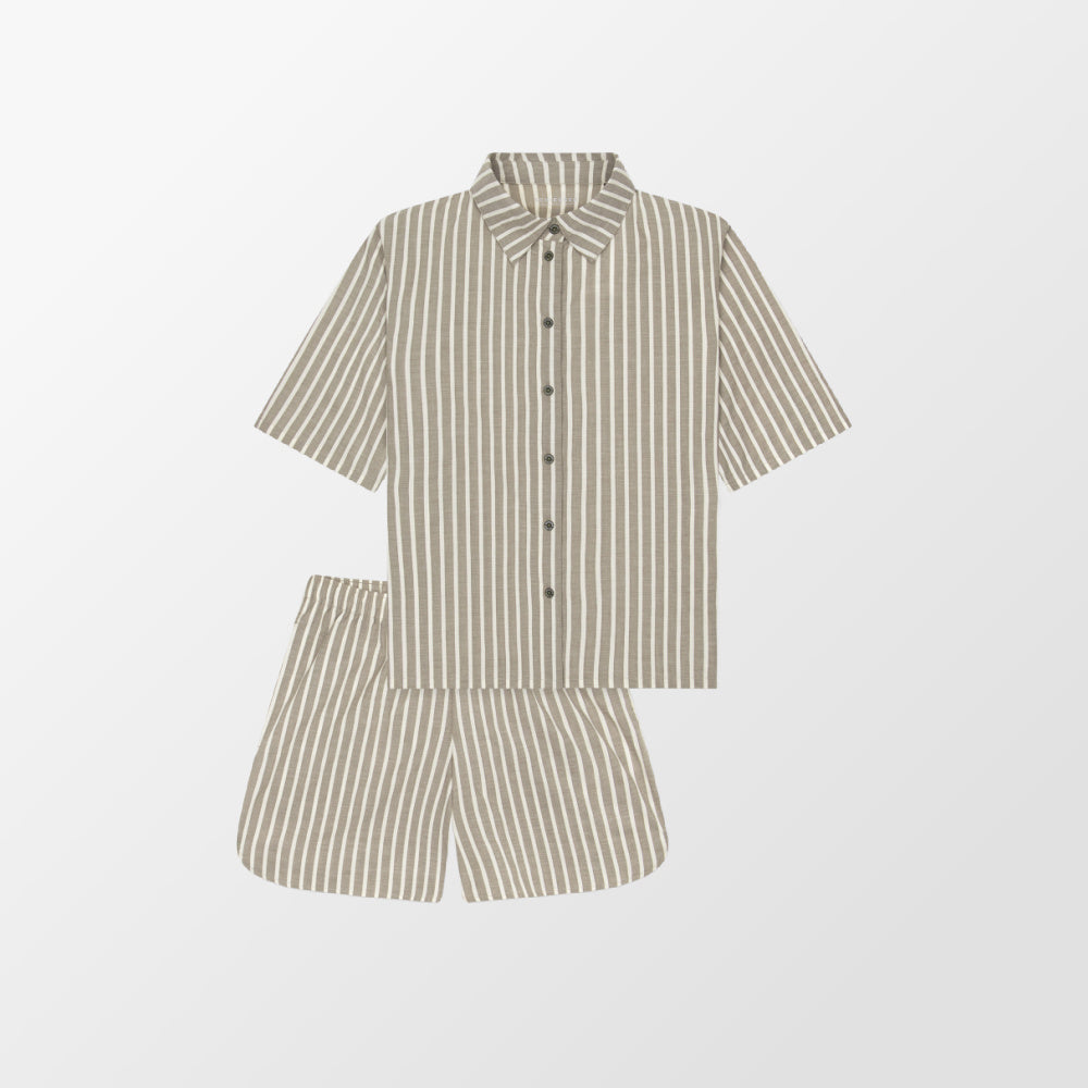 Pyjama van Schiesser in olijfgroen