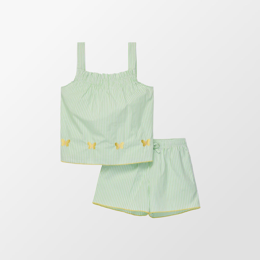 Pyjama met geborduurde vlindermotieven van Woody