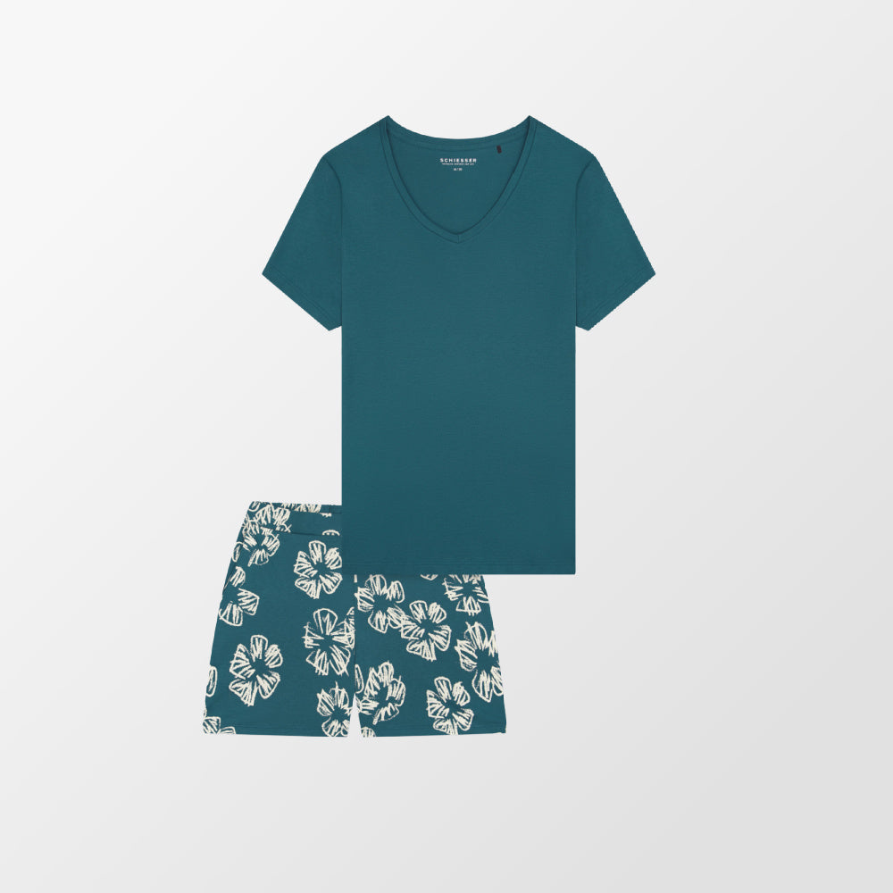 Pyjama de Schiesser avec short à fleurs