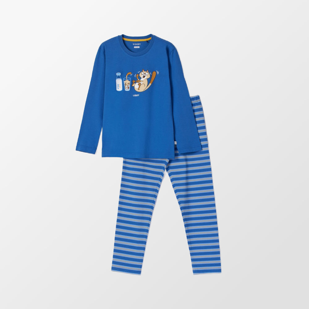 Pyjama van Woody met kattenprint