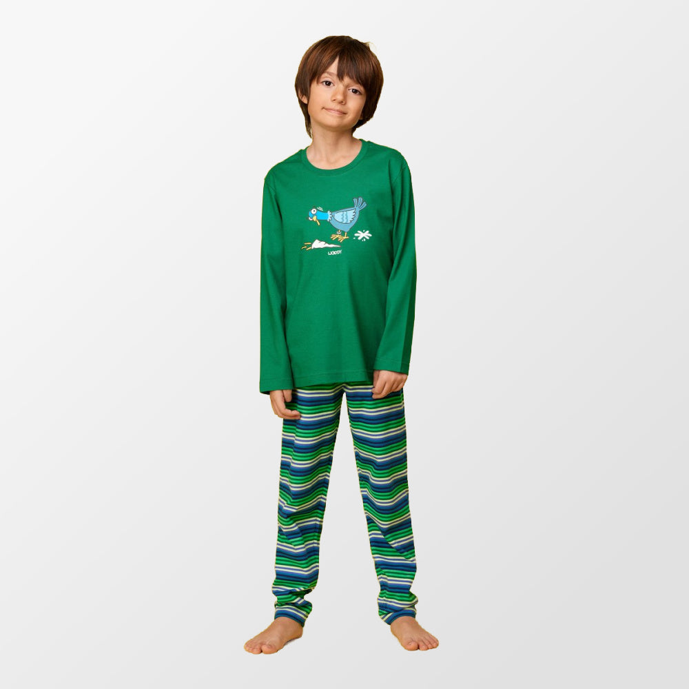 Donkergroene pyjama van Woody