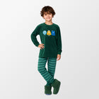 Donkergroene pyjama in velours van Woody