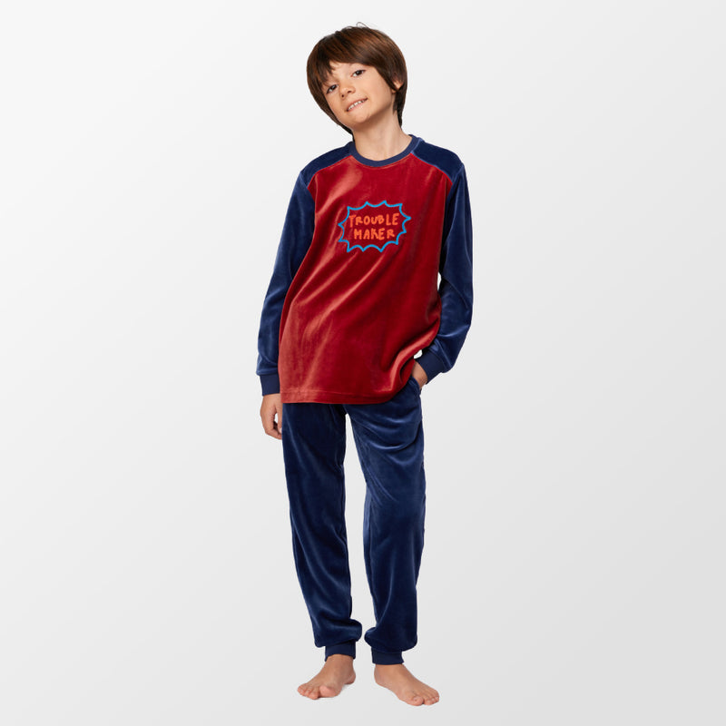 Pyjama met tekst trouble maker van Woody