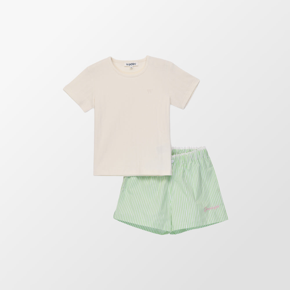 Pyjama met shortje in streeppatroon van Woody