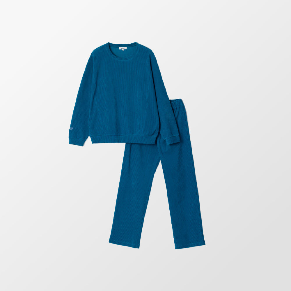 Pyjama van ribgebreide velours van Woody