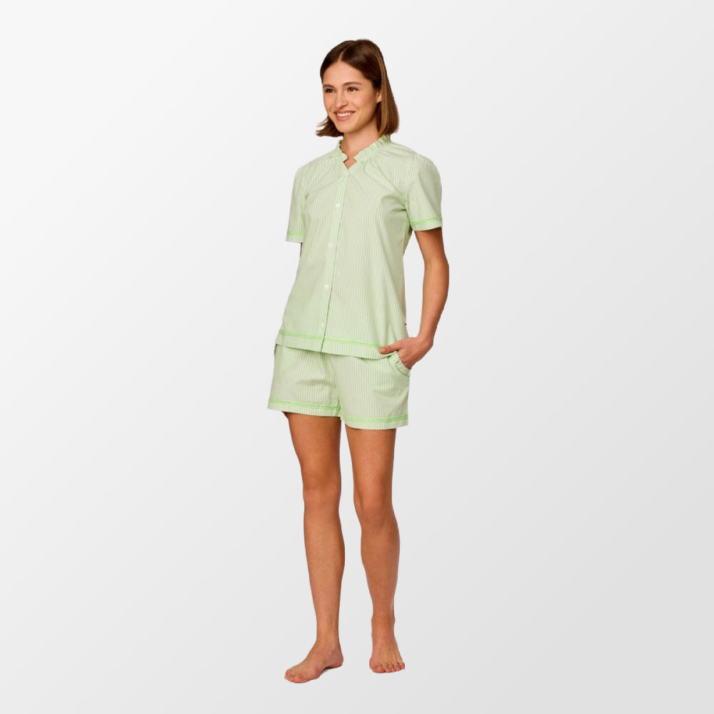 Groen-wit gestreepte pyjama van Woody