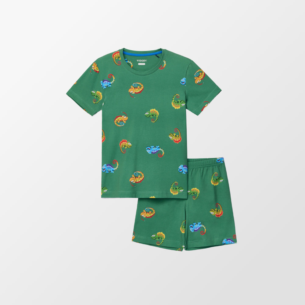 Pyjama donkergroen voor jongens van Woody