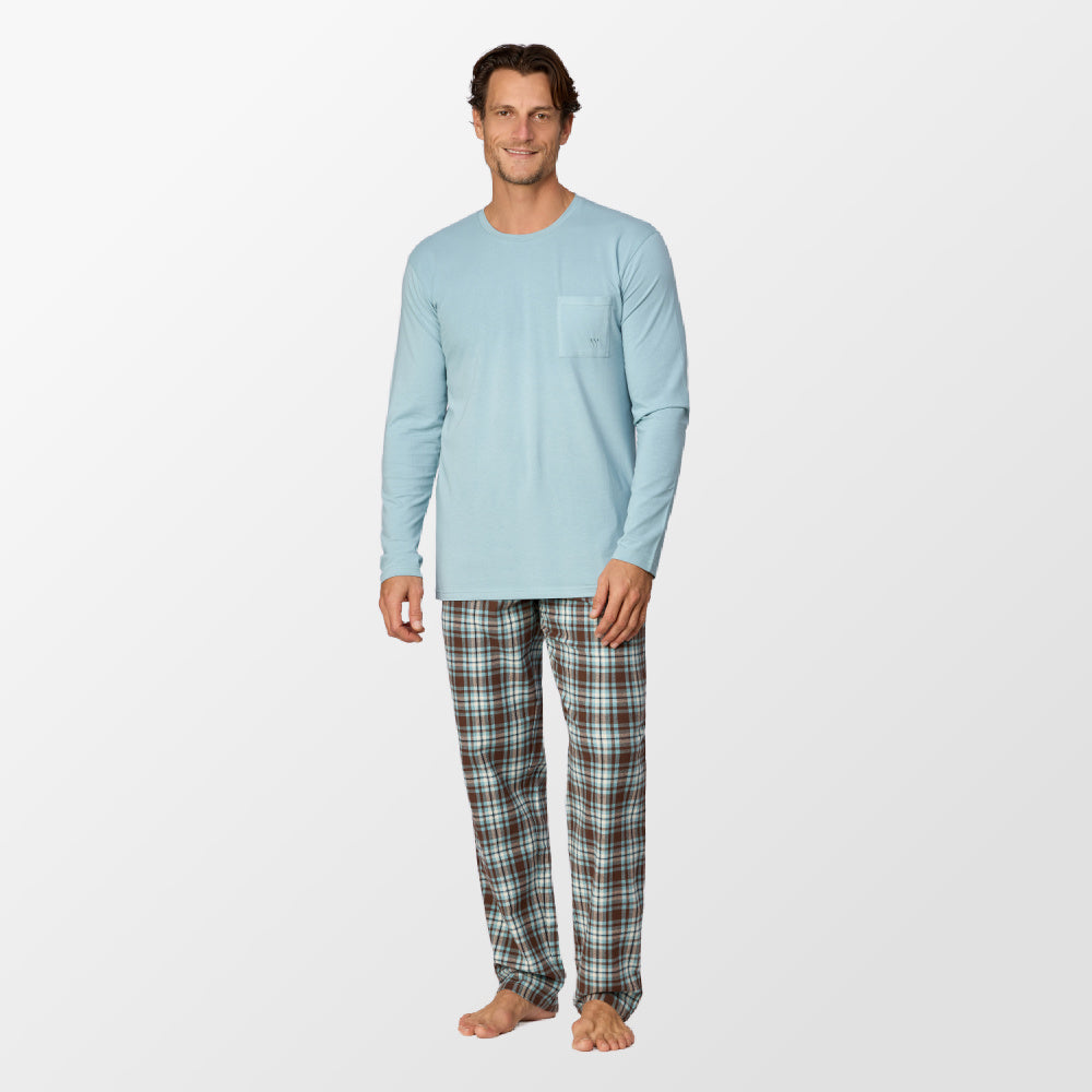 Pyjama van Woody met geruite broek