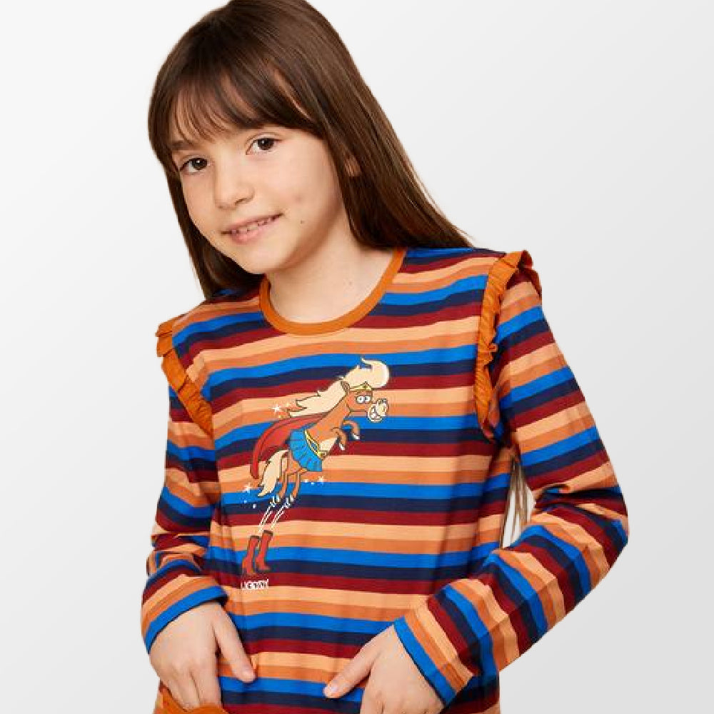 Pyjama van Woody multicolor met strepen